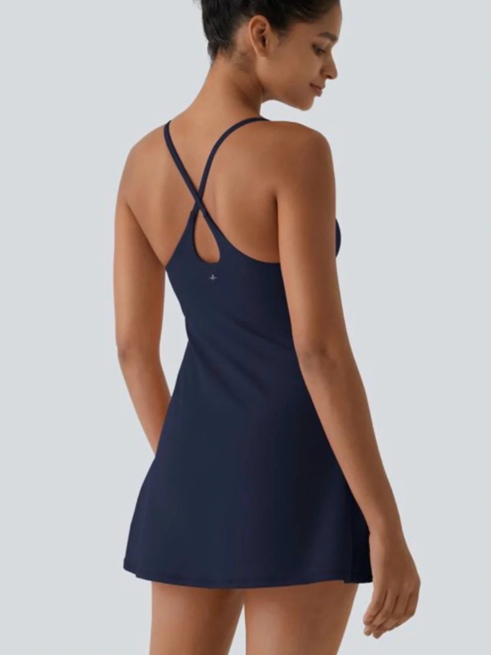 NWT Halara Easy Peezy Navy Active Dress XS 2-in-1 Buttery Soft Pockets